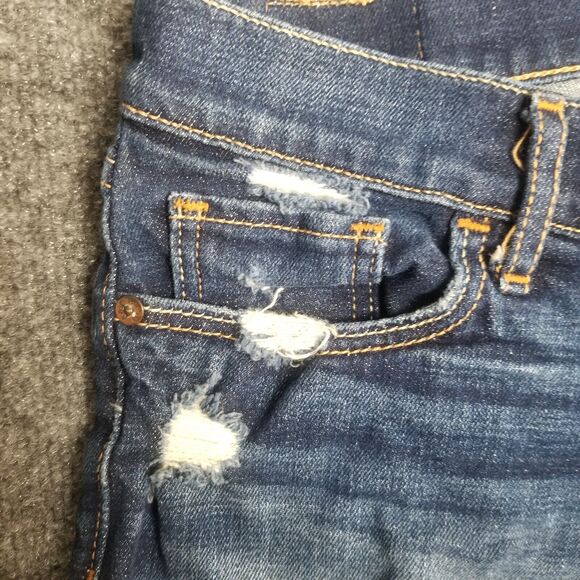 Abercrombie & Fitch Women's Denim Shorts size 4 27 Low Rise Distressed Cut Off - Picture 3 of 12